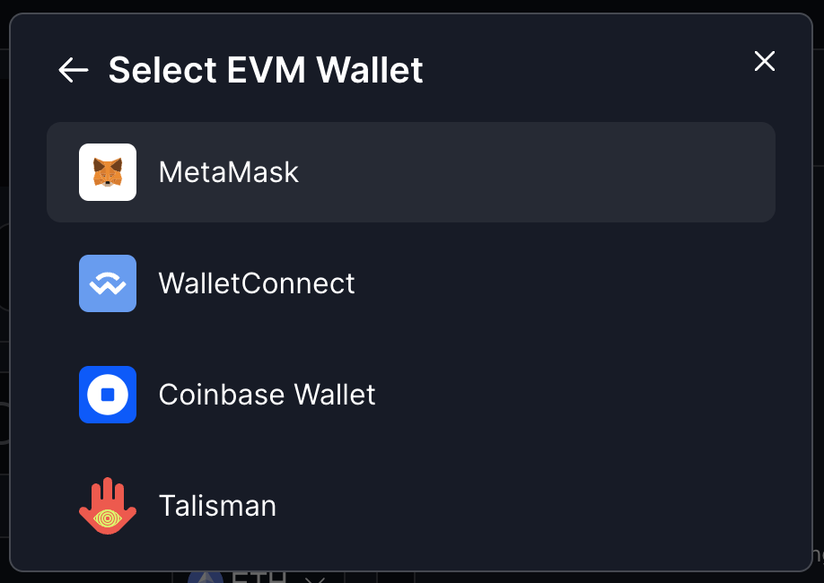 Select EVM Wallet